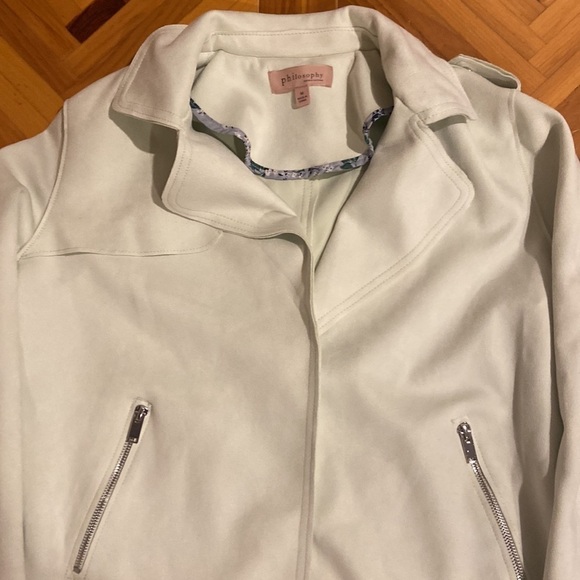 Women’s Philosophy Mint Green Suede Look/Feel Jacket in Size M [EXCELLENT] - Picture 2 of 7